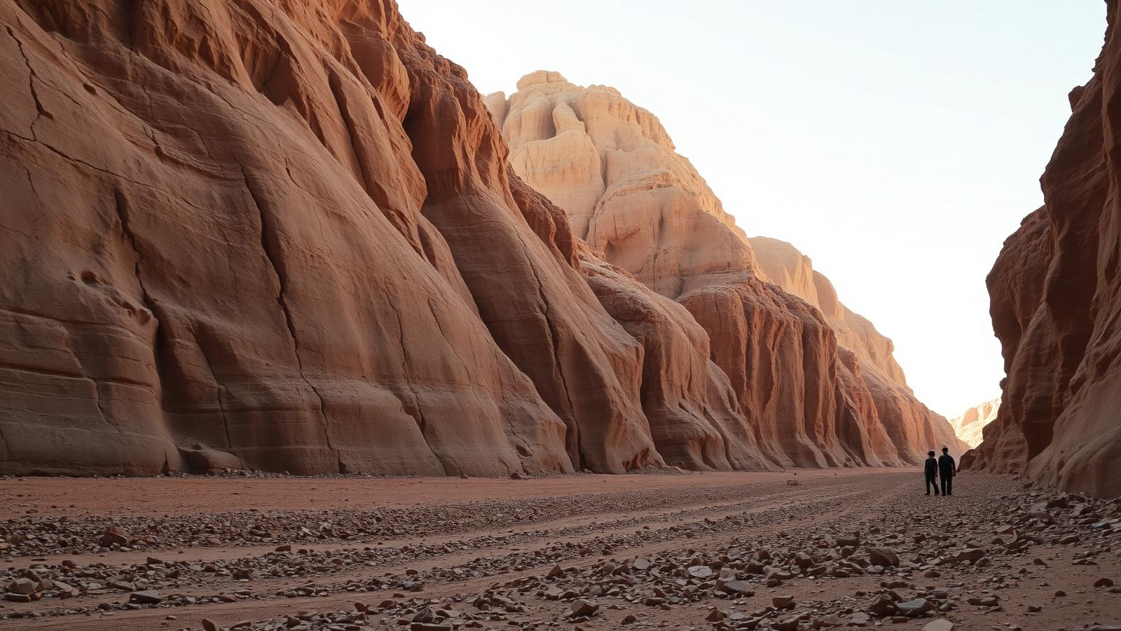 Towering striated cliffs of Wadi el-Gharbi behind Deir el-Bahari